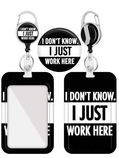 Badge Holder With Retractable Reel, Funny Fun ID Name Tag Work Badge Clip Heavy Duty Vertical Card Protector Cover Case For Work Office Nurse Medical Student Teacher Women,School Supplies,Back To School