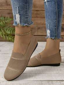 Tenis de mujer sin cordones tipo slip-on, tenis para mujer cómodos y transpirables con suela plana ligera, zapatos cómodos de mujer ideales para primavera, otoño y conducción, tenis deportivos para mujer para uso diario y estilo casual Tenis casuales de mujer de deporte para mujer, slip-on para primavera y otoño, de punta redonda, color negro y blanco solido , livianas modelo de tenis versátiles, zapatillas planas de lona para mujer corte bajo Tenis para mujer Zapatillas deportivas De suela ,cómoda,ligero,al aire libre caminar Zapatillas deportivas transpirables de malla para mujer, sandalias suela blanda antideslizante de color sólido con puntera redonda, aptas para uso diario, deportes, tenis. Mujer Casual Moda Transpirable Tenis Zapatos Cómodos Sneaker Nuevos zapatos deportivos casuales para mujer, tenis bordados cómodos, livianos, transpirables y planos deslizables, zapatos para mujeres - Caqui - Ver 2