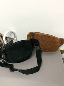 1 قطعة حقيبة صدر خضراء القلب من النبيل للرجال، متعددة الاستخدامات بتصميم مبسط عصري