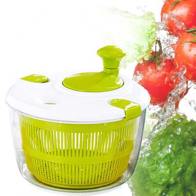 5L Salatschleuder Salad Spinner Mit Deckel Salatschleudern Salatschüssel Gemüsetrockner Zum Waschen und Trocknen von Salaten Gemüse und Obst