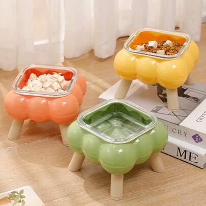 1pc New Cat Feeding Bowl, Raised 4-Leg Pet Bowl