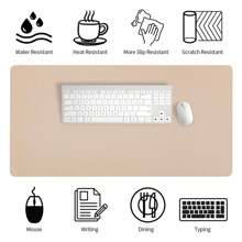80 X 40 Cm Beige Extended Mouse Pad, Writing Pad, Office Desk Mat, Desktop Protector, Anti-Glare, Anti-Scratch, Waterproof PU Leather + Anti-Slip Velvet Surface, Multiple Sizes & Colors Available, Modern Home Decor Pad, Leather Desk & Coffee Table Pad, Laptop Protector, Washable & Reusable Extra Large Computer Mouse Pad, Easy To Clean Office & Study Supplies Gaming Mouse Pad
