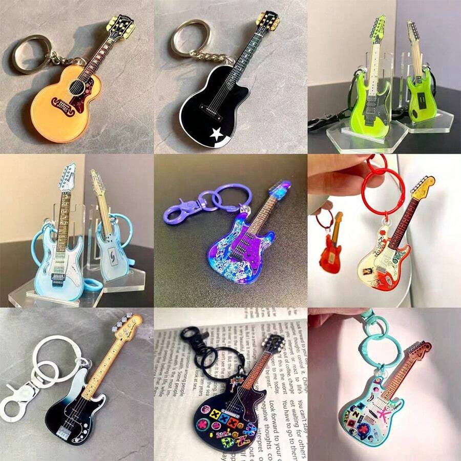 2025 - New Minimalist High-Quality Small Guitar Acrylic Keychain, Backpack Pendant Decoration, Suitable As Friend Gift, Party Favor, Perfect Gift, Birthday Gift