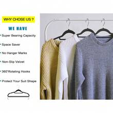 100/60/20/10/5 Packungen Premium Samtkleiderbügel mit Krawattenhalter - rutschfeste und belastbare Kleiderbügel (42cm), 360° drehbare Haken für Jacken, Hoodies, Pullover - platzsparende Samt-Anzugbügel