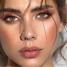 5pcs Stainless Steel Fake Nose Ring Hoop Fake Piercing Hoop Septum Rings Fashion Body Jewelry Gifts