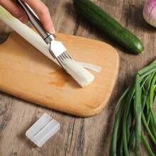 Stainless Steel Green Onion Knife Green Onion Cutter Slicer Scallion Cutter Shred Knife Blade Slice Cutlery Vegetable Slicer Shredder Kitchen Tool For Home Restaurant Hotel - Silver - View 6