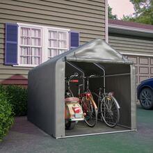 Jaxilyn Tool Shed, 160x220x165 Cm Bicycle Garage, Garage Tent, Garden House Storage Tent Bicycle Shed Tool Tent Storage Garage, Dark Gray - 灰色 - 查看 4