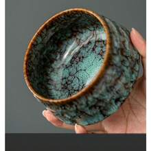 复古陶瓷抹茶碗、茶搅拌器架套装