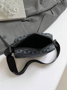 Borsa a tracolla sportiva casual da uomo alla moda a quadri, piccola borsa quadrata da business