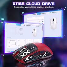 ATTACK SHARK X11SE Lightweight Wireless Gaming Mouse 59g, 3 Modes (2.4G/USB-C/Bluetooth), 22,000 DPI, PAW3311 Optical Sensor, 5 Programmable Buttons, 300mAh Battery, For PC - 紅色+貼紙 - 查看 6