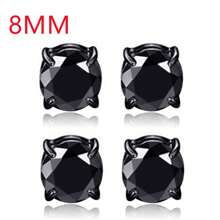 2PCS Magnetic Ear Clips Stud Earrings Non Piercing Strong Magnet Fake Piercing Women Men Black Silver Jewelry Clip Earrings Jewelry Stainless Steel Set 6/8mm Magnetic Stud Earrings For Men Women Non-Piercing Clip-On Earrings Magnet Ear Jewelry