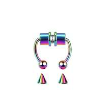 5pcs Stainless Steel Fake Nose Ring Hoop Fake Piercing Hoop Septum Rings Fashion Body Jewelry Gifts