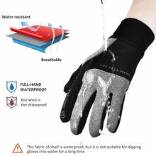Guantes térmicos de invierno a prueba de agua y viento, con pantalla táctil, antideslizantes y con calefacción para mantener las manos calientes para senderismo, conducción, running y ciclismo