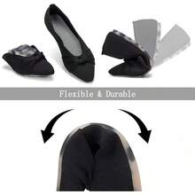 Womens Flat Shoes Classic Pointed Toe Flats Knitted Dress Shoes Soft Comfortable Dressy Flats Women - 黑色/蝴蝶結 - 查看 3