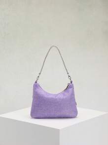 1 件女士飘逸刺绣网眼花卉腋下单肩包，优雅适合日常通勤、夏季海滩旅行和度假（花卉图案随机发送）