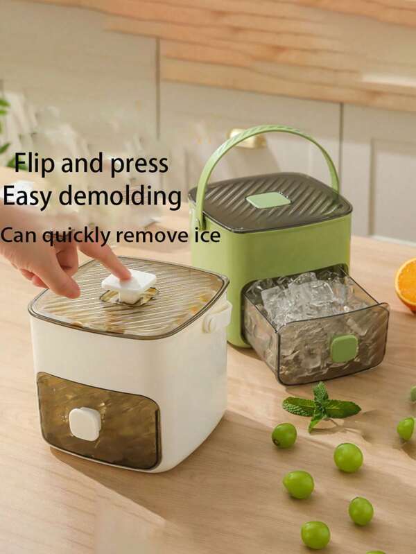 48 Grid Large Ice Bucket, Household Multi-Layer Ice Making Box, With Drawer Type Multi-Purpose Ice Maker, Hand-Held Press Type Ice Cube Mold,Easy Release, For Cocktails, Whiskey, Cold Drinks - Perfect For Summer Parties, BBQs,Celebrations,Back To Home,Wedding