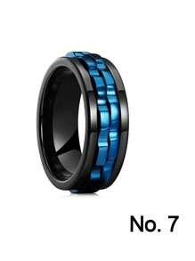 1 szt. Obrotowy pierścień zębaty ze stali tytanowej, pierścień na palec z motywem koła zębatego łagodzącego stres i przeciwlękowego