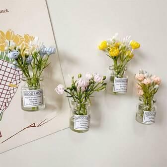 8PCS Mini Vase Magnets - Pod Vase Magnets 2025 All New Cute Mini Fridge Magnets 3D Vase Fun Fridge Accessories Kitchen Decor (Multi-Colored) Holiday Gifts