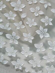 1 Conjunto de Adesivos de Unha em Formato de Flor Branca Translúcida de Cristal Puro, Estilo Fada Chinesa com Relevo 3D - Branco - Ver 8