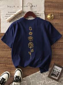 2025 Men's Summer Floral Print Crew Neck Short Sleeve Casual T-Shirt