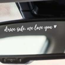 3X Calcomanía para espejo retrovisor "Conduce con cuidado, te amamos", Pegatina para espejos de coche, Pegatinas para automóviles de mujeres, Pegatina para espejo "Te amo, conduce con cuidado" - Conduce con cuidado, te amo - Ver 2