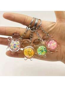 5/10/20pcs Night Light Multi Color Mini Turtle Keychain, Sparkling Turtle, Party Gifts, Small Turtle Resin Accessories, Suitable For DIY Accessories, Mobile Phone And Bag Pendants, Turtle Statue Accessories, Keychain Pendants ((Mixed Hair Of Multiple Colors) - Multicolor - View 7