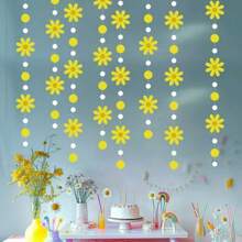 4M/13.12FT Korean Ins Style Daisy Banner - Flower Garland Birthday Party Decorations, Room Wall Hanging Ornaments, Creative Festive Atmosphere Decor