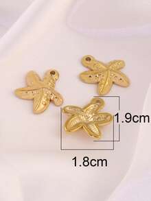 3pcs Stainless Steel Starfish Pendant Findings 18K Gold Plated Ocean Starfish Charms For DIY Jewelry Making Supplies Accessories - Pendants - View 9