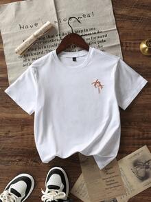 เสื้อยืดคอกลม แขนสั้น พิมพ์ลาย เหมาะสำหรับวัยรุ่น ชุดล่างแบบสบาย ๆ สำหรับฤดูร้อน - สีขาว - ดู 2