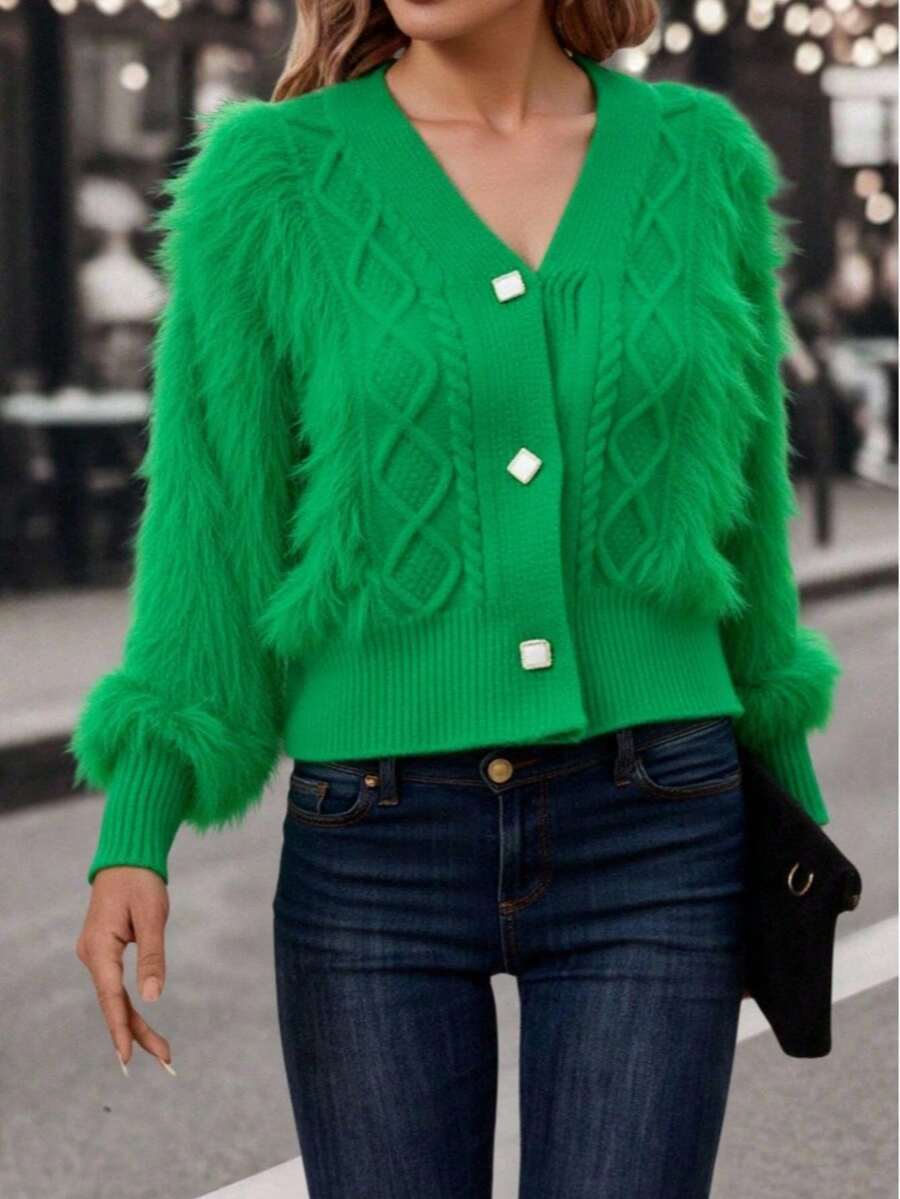Women Cardigans - 綠色 - 查看 1