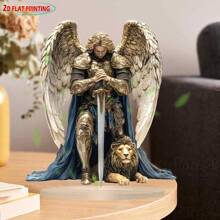 Estatua acrílica de calidad para altar del Arcángel Miguel | Decoración eterna sin energía | Regalo sagrado de Navidad para el hogar/oficina/cafetería (santuario desde barra gótica hasta garaje)
