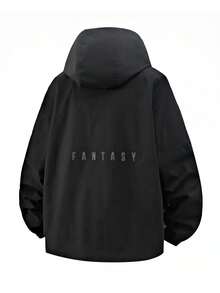 Men Plus Size Long Sleeve Hooded Jacket, Casual Fashion Camo Print Workwear Jacket, Suitable For Autumn And Winter - Black - View 2