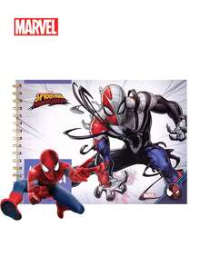 1Pc Marvel 官方授权蜘蛛侠可爱人物形象绘画书素描彩色铅笔专用手绘大白纸加厚空白画纸 DIY趣味绘画学习文具用品奖品送朋友的小礼物