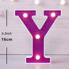 1个16厘米/6.3英寸创意紫色发光A-Z字母灯，数字形状灯，电池供电字母灯，家居装饰字母灯，房间装饰字母形状夜灯，卧室装饰，婚礼装饰，派对装饰，生日装饰，桌面字母灯，情人节装饰，万圣节和圣诞节装饰字母灯 - 撒粉紫色 - 查看 25