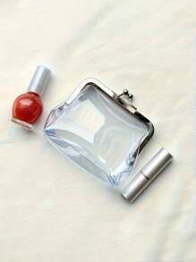 1pc Retro Coin Purse, Women's Short Wallet, Retro Transparent Coin Purse, Portable Mini Cosmetic Bag, Women's Travel Cosmetic Bag, Coin Purse, Exquisite And Easy To Carry, Travel, Home Storage, Travel Essential, Dormitory Supplies, Wedding Bride Gift, Mother's Day Gift, Best Friend Gift, Birthday Gift, Souvenir - Clear - View 7