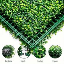 1/4/10 piezas Paneles de pared de hierba artificial Boj verde follaje Telón de fondo de pared vegetal Seto artificial Planta espesa protegida contra los rayos UV Pantalla de privacidad para decoración de jardín interior y exterior