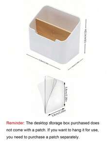 1 Piece Of Bamboo And Wood Partition Storage Box, Creative Multifunctional Desktop Storage Box, Suitable For Cosmetics, Makeup Brushes, Stationery, Remote Control, Desktop Organizer, Remote Control Bracket, Multi Compartment Storage Box, Bamboo And Wood Partition, Space Saving, Birthday Gift, Suitable For Office Workers, Home Users, Electronic Product Enthusiasts, Digital Tool Enthusiasts, Desktop Organizer Enthusiasts, Makeup Enthusiasts - Multicolor - View 10