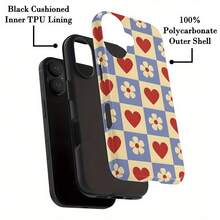 Funda de Teléfono 2 en 1 con Diseño Floral de Corazón Rojo - Estructura de Doble Capa Resistente Proporciona Mejor Protección, Duradera y a Prueba de Golpes - Compatible con iPhone 16, 15, 14, 13, 12, 11, Plus, Pro, Max, Regalo Ideal de Cumpleaños y Año Nuevo para Amigos, Familia y Seres Queridos - Colores mixtos - Ver 5