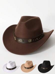 1 件女士西部牛仔帽、礼帽、时尚百搭、适合音乐节、西部牛仔主题活动、复古派对、角色扮演、服装之夜、节日、生日庆祝、舞台表演 - 禮帽 - 查看 6