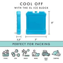 Cool Coolers by , bloque de hielo para congelador XL, paquete de hielo grande y potente, perfecto para enfriador aislado, bolsa de playa, enfriador de mochila y más, 1 paquete, azul - 1 - Ver 6