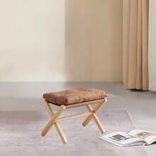 Mały taboret do przechowywania w domu, składany podnóżek do sofy w salonie, niski taboret wypoczynkowy z drewna bukowego z miękką, oddychającą poduszką, uniwersalny dodatek do domu do jesienno-zimowej aranżacji pokoju, idealny na prezent świąteczny, upiększa sypialnię, salon i przedpokój, dekoracyjne rozwiązanie do siedzenia i przechowywania, niezbędny element świątecznego wystroju domu, dodaje komfortu i stylu przestrzeniom osobistym.