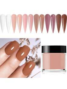 6色亚克力粉套装，裸色、粉色、白色高光泽亚克力粉套装，美甲DIY艺术设计，6色亚克力美甲3D雕塑法式美甲延长及美甲雕刻，专业聚合物3D亚克力美甲套装，赠送亚克力按压式美甲贴片 - 彩色 - 查看 6