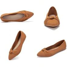 Womens Flat Shoes Classic Pointed Toe Flats Knitted Dress Shoes Soft Comfortable Dressy Flats Women - 討好 - 查看 4