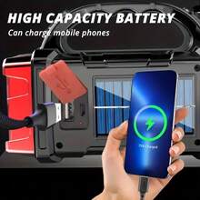 Buy 1 Get 1 Free,Solar-Powered LED Camping Lantern - Bright, Multi-Function LED Camping Light, 1000 Lumens, 4 Modes, USB Charging And Portable Design For Hiking Backpacking And Outdoor Adventure,Light Up Every Camping Trip! (USB Charging Is Convenient) - 紅色 - 查看 8