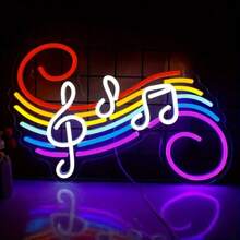 Vibrant Music Note Neon Sign: USB-Powered, Wall-Mountable, And Perfect For Bars, Music Parties, Nightclubs, Studios, Or As A Gift