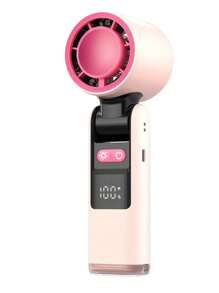 1pc Digital Display Foldable Lce Cooling Fan USB Rechargeable 100 High Speed Mini Fan Hand Held Fanportable Fan