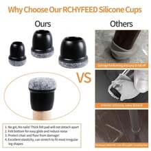 16PCS Protectores de Patas de Silla Antideslizantes de Silicona 360°Almohadilla de Fieltro para Patas de Muebles, Cubierta Engrosada para Pisos de Madera Dura - Diámetro 25-30 mm - Ver 2