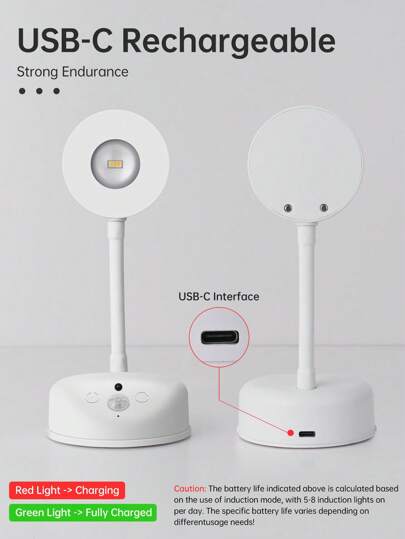 Motion Sensor Spotlight Remote Control, USB Rechargeable Acrylic Lampshade, Plastic Semi Recessed Detachable Spotlight, Battery Powered (1200mAh Lithium Battery), Infrared Sensor, Adjustable Brightness Timer, Wand Mounted Artwork Lighting view 4