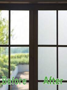 1 Roll Glass Privacy Window Film, Static Cling Frosted Decorative Window Sticker, UV Blocking Anti-Peeping Opaque Window Decal, Suitable For Indoor Home, Office, Kitchen, Bathroom To Protect Privacy