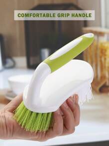 1pc Multi-Functional Stiff Bristle Cleaning Brush, Thick Plastic Handle For Grooves, Stove, Tile Gaps, Mould & Rust Resistant Laundry Brush, Suitable For Home Use
